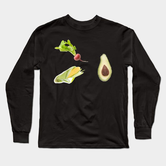 Vegetable sticker pack Long Sleeve T-Shirt by ampp